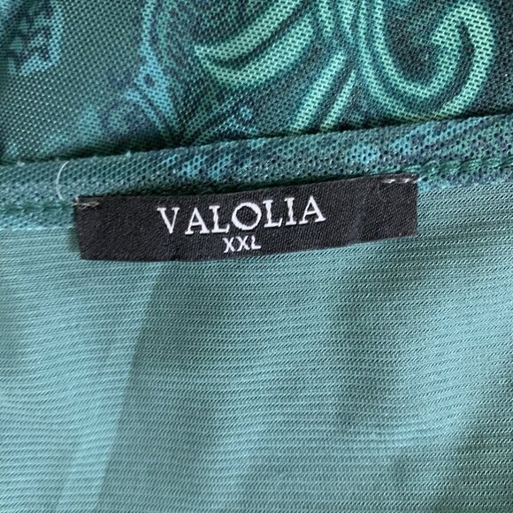 Valolia Green Boho Tunic Top Long Sleeve Floral Flowy Artsy Stretch XXL - Picture 4 of 6